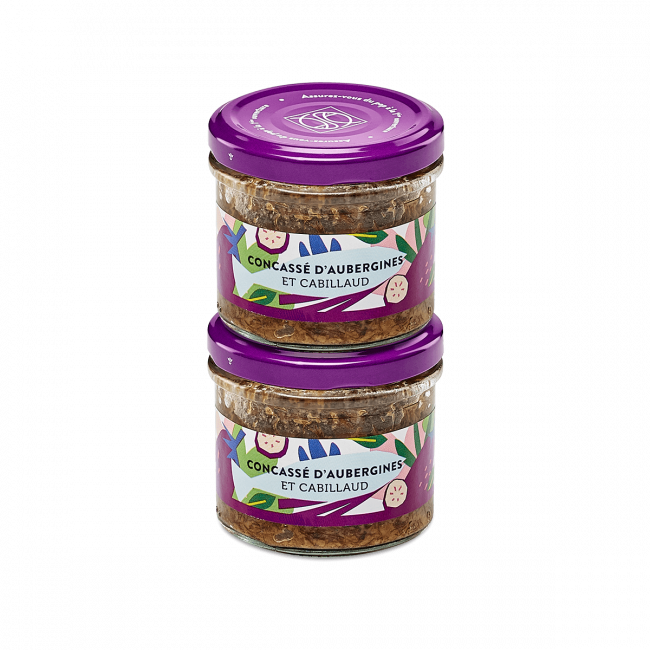 Concassé d'aubergines et cabillaud