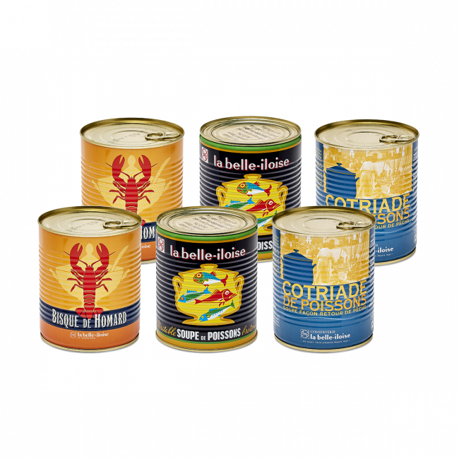 Assortiment van 6 Vissoepen