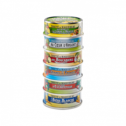 Assortiment van 6 Makreelvlokken 80g