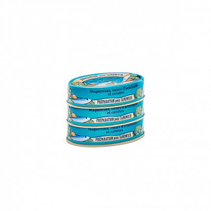 Préparation pour sandwich Maquereaux Coeurs d'artichauts et Carottes
