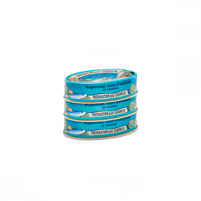 Préparation pour sandwich Maquereaux Coeurs d'artichauts et Carottes
