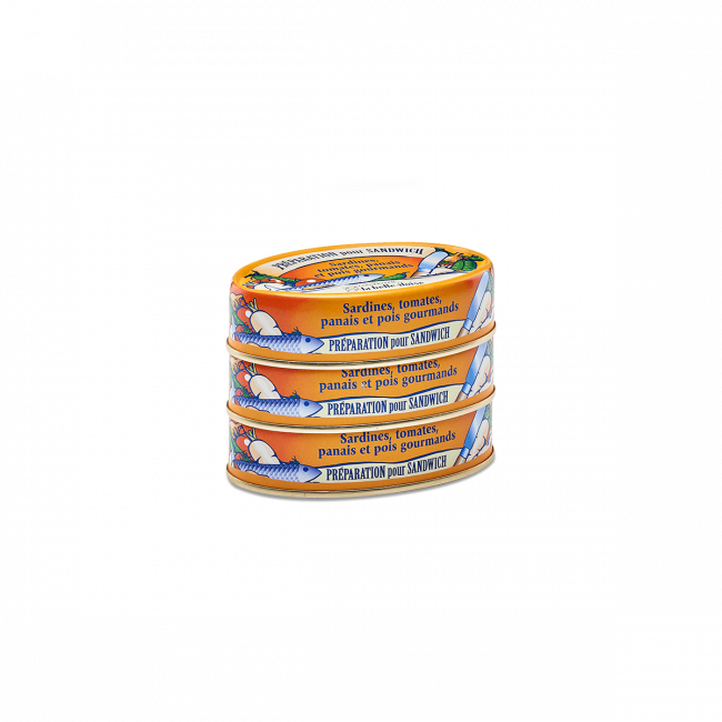 Préparation pour sandwich Sardines Tomates Panais et Pois gourmands