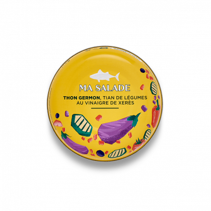 Salade van Tonijn en groente Tian met Sherryazijn