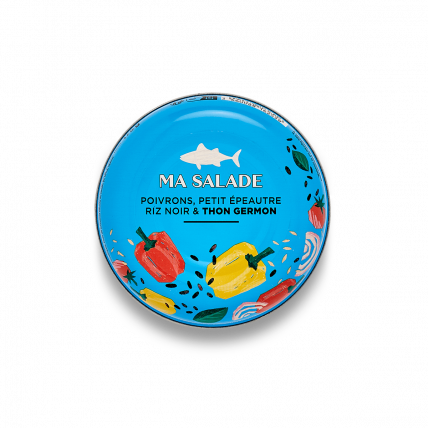 Salade van Tonijn Paprika Kleine spelt en zwarte Rijst