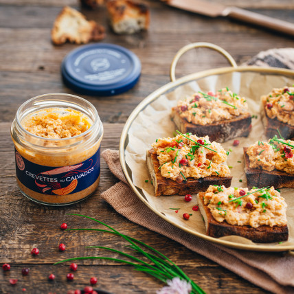 Tartinable Crevettes au Calvados à déguster chaud