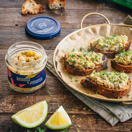 Spread Zalm en jonge preischeuten warm serveren