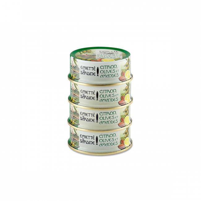 Émietté de Sardine Citron, Olives et Amandes