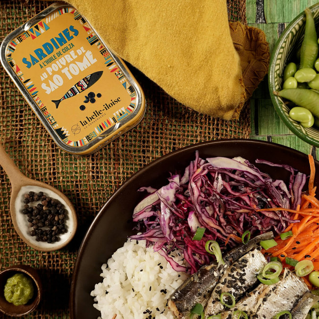 Assortiment gepeperde Sardines