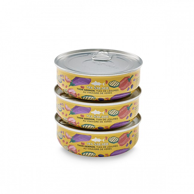 Salade van Tonijn en groente Tian met Sherryazijn